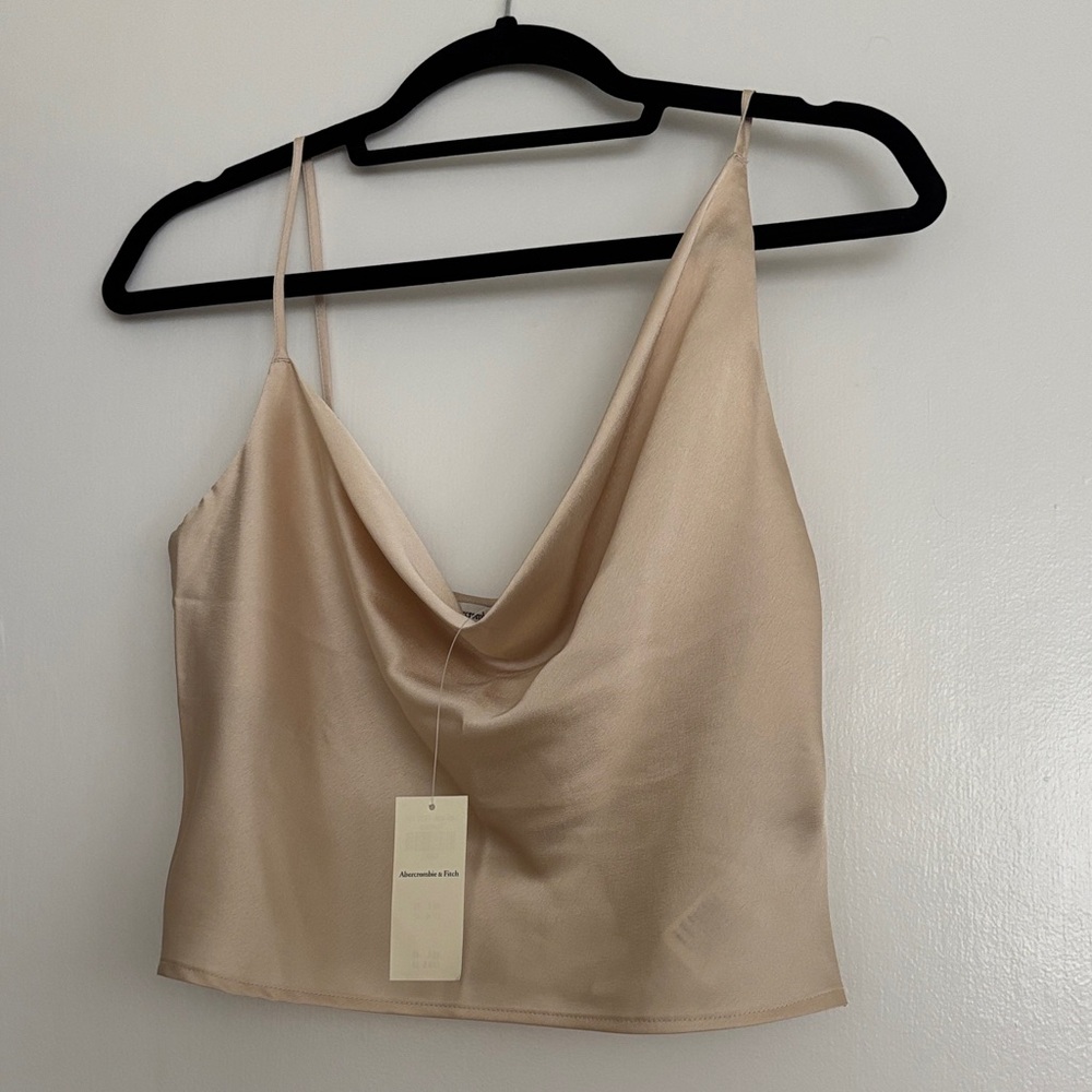 Abercrombie & Fitch Tan Satin Tank Top